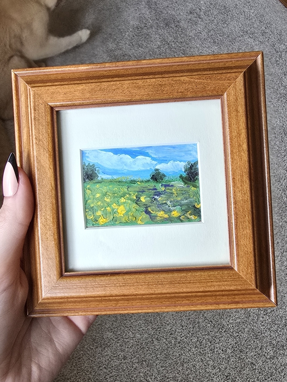 Framed Original Oil Pastel Landscape Painting